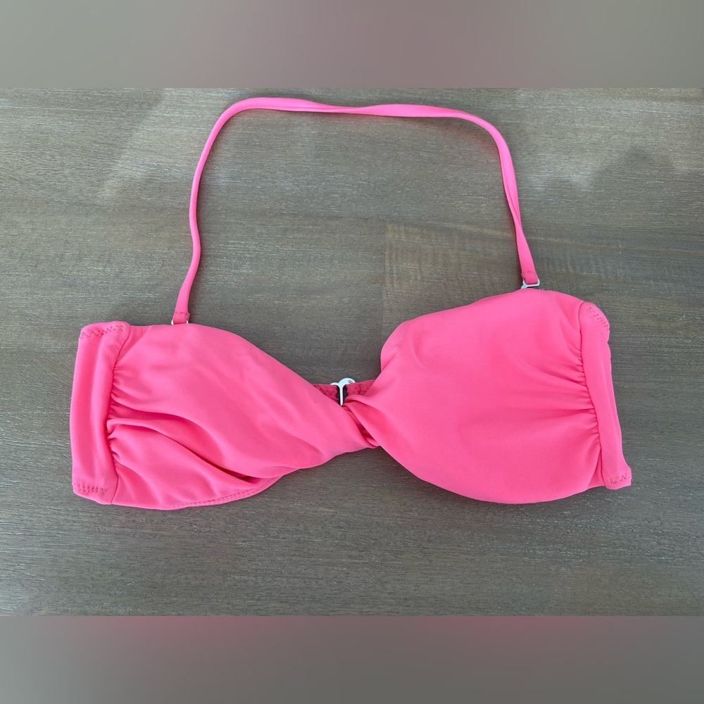 Swim Top- Bandeau Twist In Pink Sz S